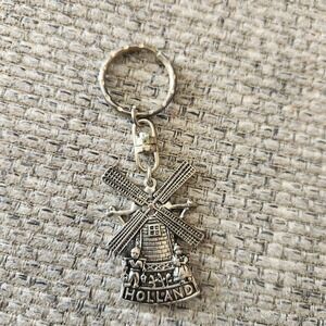 Vintage HOLLAND Windmill Metal Keychain